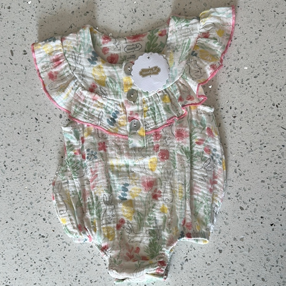 NWT Mud Pie Easter Printed Bubble